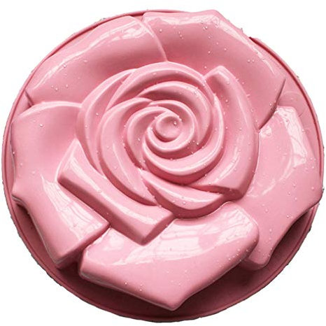 Forma de Rosa Flor Grande Moldes de Silicone - Molde Antiadherente de la Torta de Silicona para Repostería, Bizcocho, Tartas, Repostería, Bizcocho, Gelatina Grande, Pan