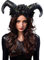 Amakando Diabolischer Haarschmuck Dämon mit Hörnern & Blüten/Schwarz/Dunkle Zauberin Haarreif Schwarze Magie/Bestens geeignet zu Gruselparty & Karneval