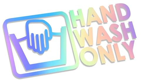 Decus Hand Wash Only L 0172 (Oil Slick Hologramm) // Sticker OEM JDM Style Aufkleber