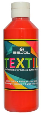 BEJOL 111197 - Textilfarbe orange 250ml - Stoffmalfarbe für helle und dunkle Stoffe
