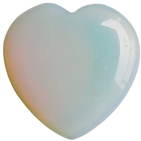 Lovionus89 opale synthétique coeur coeur sculpté paume poche chakra énergie cristal et Pierre de guérison, 55mm