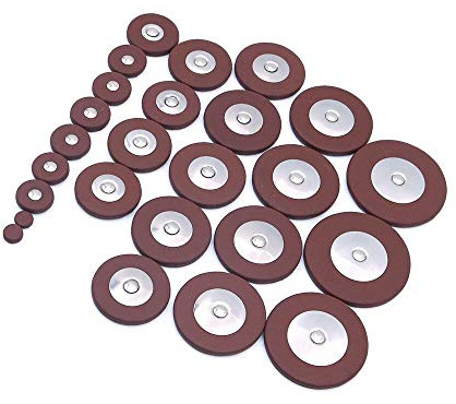 Alnicov 25Pcs Sax Lederpads Ersatzzubehör für Altsaxophon Braun