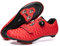 ARTVEP Fahrradschuhe Herren Damen Rennradschuhe MTB Radschuhe Kompatibel mit Look SPD SPD-SL Delta Lock Pedal Reitschuhe Peloton Schuhen Streifen Rot EU47 / 285