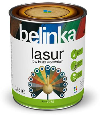 BELINKA Holzlasur Honig - 0,75 Liter Premium Lasur - Holzanstrich - Für Innen und Außen - Lasur 25