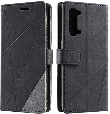 SONWO Coque pour Oppo Find X2 Lite, Etui en Cuir PU Portefeuille Housse Fermeture Magnétique und Flip pour Oppo Find X2 Lite, avec Fermeture Magnétique, Noir