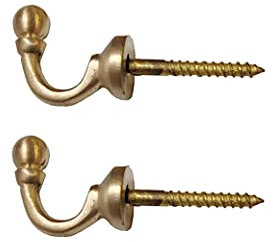 Generisch Stück Raffhaken Raffhalter Messing 29 mm messing matt für Gardinen Dekoschal Vorhänge