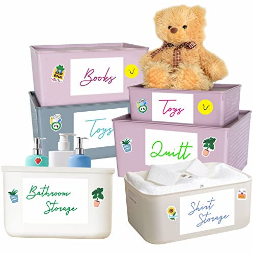 70 étiquettes vierges de grande taille, résistantes à l'eau/à l'huile/aux déchirures, pour les projets d'organisation à domicile, poubelles, conteneurs de stockage de cuisine, les articles de bureau