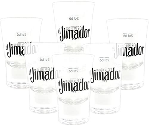 QMBasic Tequila Shotgläser 6er Set El Jimador 2cl Shooter Shots Pin Gläser Gastronomie Qualität Verteiler Kurzer