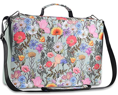 Shulaner Trousse à crayons de couleur avec 500 emplacements avec fermeture éclair de grande capacité pour peintre ou artiste (vert, petites emplacements)