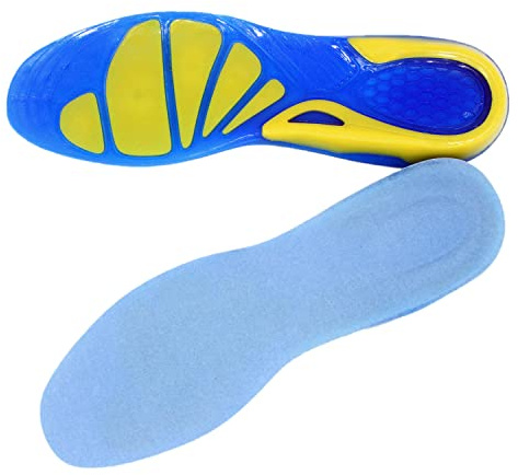 SOLO ACTFIT Semelles Gel - Silicone Semelles Orthopédique, Ultra Confort, pour Les Douleurs au Niveau du Talon, La Fasciite Plantaire, Shock Absorbant pour Marcher et Courir, Hommes et Femmes