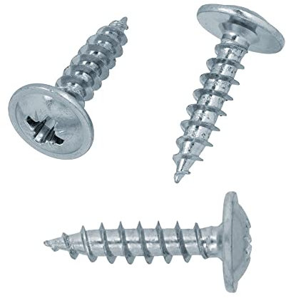 Lot de 100 vis à bois 3 x 10 à tête plate – Filetage complet cruciforme Vis galvanisées pour paroi arrière