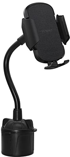 Yianerm Porte Telephone Porte Gobelet, Support Téléphone Voiture Universel Gooseneck Réglable Porte-gobelet Support Gobelet pour iPhone,Samsung,Huawei, Sony (Black)