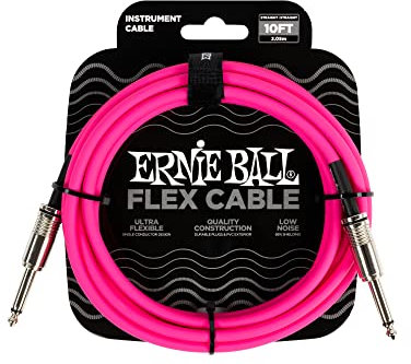 Ernie Ball P06413 Instrumentenkabel, Pink, 3,0 m