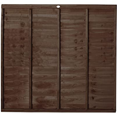 Forest Garden 6ft x 5ft (1.83m x 1.52m) Brown Pressure Treated Superlap Fence Panel - Pack of 3