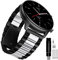 YABZOZ Correa Compatible con Amazfit GTR 2 / GTR 2e / Stratos 3 / GTR 47mm / GTR 3 / GTR3 Pro / 4 Metall 22mm Correa (Negro/Plata)