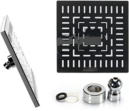 Soffione Doccia A Pioggia Rotondo,Testa Doccia Tonda ad Alta Pressione Cromato (Quadrato Grande 225X225mm)