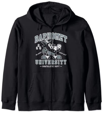 Baphomet Università - Vintage Cartone animato Diavolo - Scuola Mascotte Felpa con Cappuccio