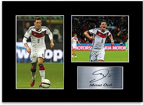 Mesut Ozil Fußballspieler Deutschland A4 Poster signiert Foto Display Passepartout Geschenk für Fans und Fans