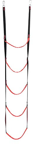 Nudiuhis 1 Piece 5 Step Boat Rope Ladder Assist Boat Folding Ladder Swim Ladder for Sailboat,Kayak,Red