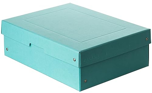 FALKEN 5x PureBox Pastell aus Recycling-Karton 100 mm hoch DIN A4 blau | Made in Germany Aufbewahrungsbox mit Deckel Blauer Engel Vegan Geschenkbox Transportbox Schachtel Allzweckbox