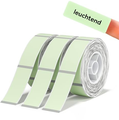 NIIMBOT Thermo Etiketten Selbstklebend, 13 x 35mm Etikettendrucker Thermopapier Kompatibel mit dem D110 D11 D101 H1S Etikettendrucker, 90 Etiketten/Rolle (3-Rollen-Pack, Leuchtend)