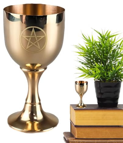 Samuliy Verre à calice en laiton | Verre à calice pour communion, verres à vin doré, élégant catholique, gothique, Noël, cadeau de mariage