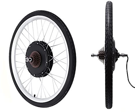 SOLOCJNL Kit de conversion de vélo électrique 48 V 1000 W 26 roue arrière avec écran LCD et poignée de frein