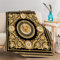 Quixora Kuscheldecke Goldenes Retro-Muster Flauschig Fleecedecke als Sofadecke Couchdecke Wohndecke Weiche & Warme Sofaüberwurf Decke 150 x 200 cm