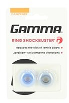Gamma Shockbuster Ring Tennis Racket Dampener, Easy-to-Install Tennis Dampener with Zorbicon Gel Technology Minimizes Vibration During Prolonged Use, Blue and Black, Pack of 2