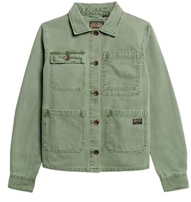 Superdry Damen Chore Jacke mit vier Taschen Jadegrün 40
