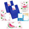 Minkocards 12 Einladungskarten zum Kindergeburtstag Wassermelone Mädchen Mädchengeburtstag incl. 12 Umschläge, 12 Tüten/blau, 12 Aufkleber, 12 Lesezeichen, 12 Blöcke, 12 Schiffe versenken