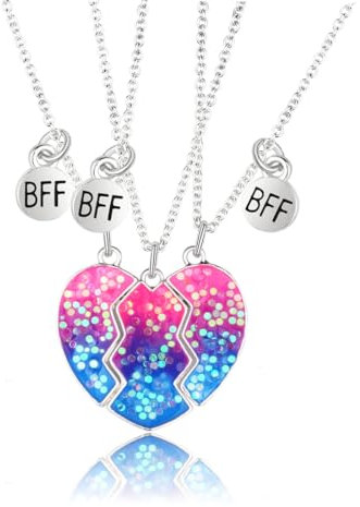 Bff Ketten, 3 BFF Freundschaftsketten Geburtstagsgeschenk, Beste Freunde Ketten Spleißen Herz Freundschaftskette BFF Halskette, Anhänger Süße Magnetische Halskette für beste Mädchen für Geschenk