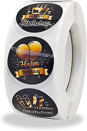 Buon Compleanno Adesivi,Adesivo Ricompensa di Buon Compleanno 500 Etichette di Carta Rotonde Adesivi per Etichette Regalo per la Decorazione della Festa di Compleanno di Natale
