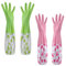 JYJLLM 1 pairs of velvet cleaning rubber gloves rubber gloves medium rubber gloves rubber gloves large washing up washing up gloves long rubber long rubber gloves novelty rubber gloves (Bicolor)