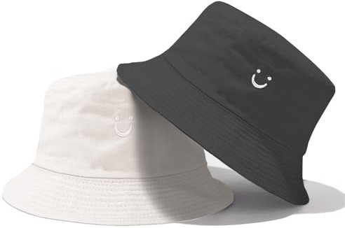 Chapeau de soleil pour enfants, chapeau seau pour enfants souriant, chapeau de soleil pour garçons, chapeau réversible pour tout-petits, chapeau de soleil à large bord pour filles de 2 à 8 ans