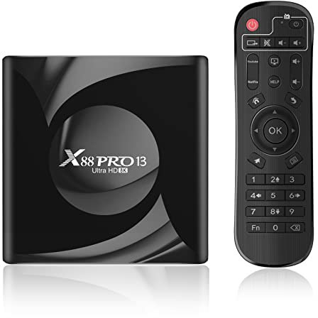 Box Android TV 13.0 4GB RAM 64GB ROM Android TV Box Rk3528 Quad Core 64 bit Cortex - A53 Chipset Supporto 3D 8k H.265 HEVC Main 10 2.4Ghz/5Ghz WiFi E Bluetooth 5.0 Smart TV Box