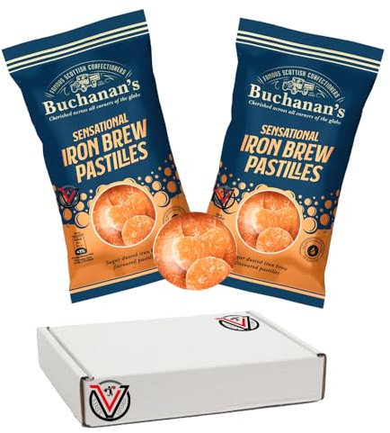 Buchannan's Sensational Iron Brew Pastilles Bag 145g - Pack of 2 - Sugar Dusted Iron Brew Flavoured Pastilles