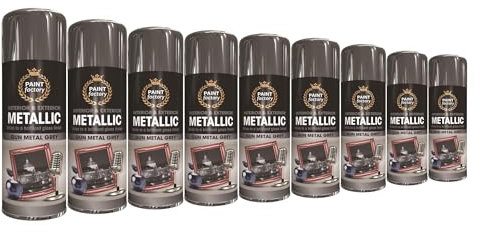 RAPIDE PF Metallic Gun Metal Grey Spray Paint 400ML - High Gloss Shimmering Finish | Excellent Coverage & Adhesion | Paint Factory Speciality Coating Spray Paint | Interior & Exterior Use (9)