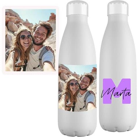 Mookase Botella Personalizada con Foto y Nombre - Botella Personalizada - Botella de Acero Inoxidable - Botella Térmica Agua Personalizada - 700 ml - Regalo Original - Botella para niña y niño