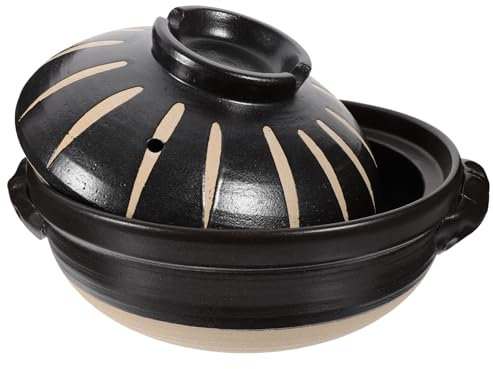 SEWOART 1l Ceramic Casserole and Stew Pot Lid High Temperature Resistant Japanese Donabe-style Clay Pot for Gas Stove Home Cooking