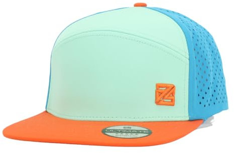 as ULTIMATE Snapback Cap Herren & Damen - Wasserabweisende Basecap Kappe für Männer & Frauen - Größenverstellbar (Mint Sky orange)