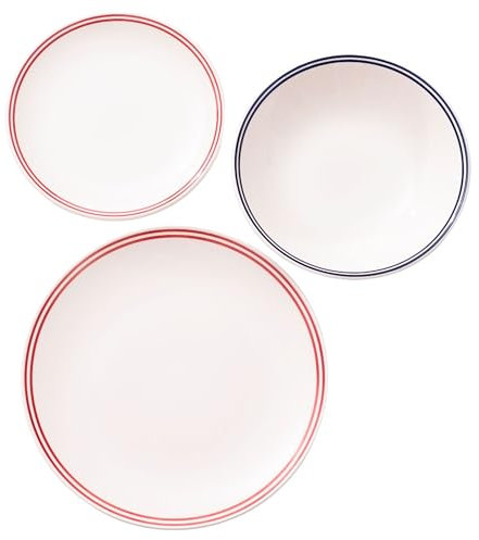 Set 12Pzs Vajilla (P.Llano Ø27cm + P.Hondo Ø20cm + P.Postre Ø19cm) a rayas El Ganso