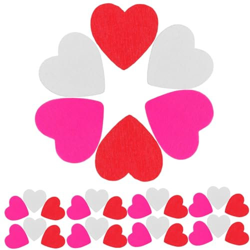 UPKOCH 150stücke Selbstklebende Holzaufkleber Herzform Dekorative Sticker Für Valentinstag Basteln Und Für Scrapbooking Und Kreative Projekte