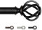 USFOOK Gardinenstange Schwarz 80 bis 148 cm, 22 mm Durchmesser Vorhangstange Ausziehbar, Dekorative Gardinenstangen mit Florale Endstück, Vorhangstangen für Wohnzimmer