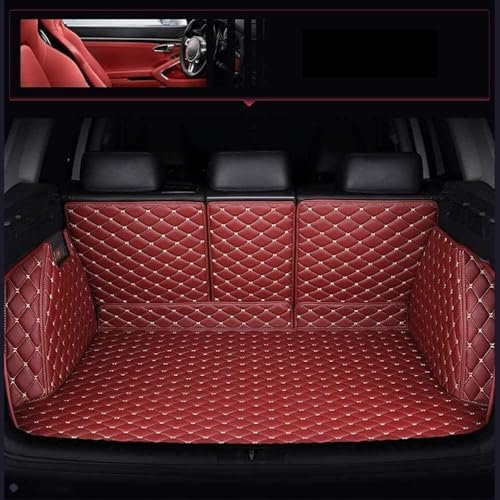 FUWUDI Alfombrilla para el Maletero del Coche para Seat Ibiza III Bj. 2002-2009, Protector de Maletero Cuero, Cubremaletero, Accesorios Interiores,Red