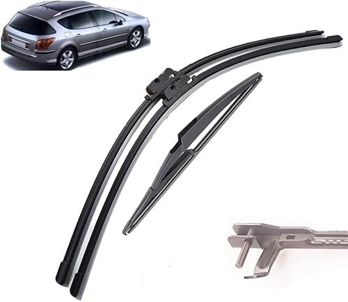HOCAH Juego de Escobillas Limpiaparabrisas para Peugeot 407 Estate 407SW 2004-2010 28in+28in+11in, Escobilla Coche Limpiaparabrisas Delantero, Fácil Instalación