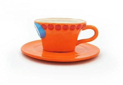 ROCILB Coffee Cup with Saucer Hat Shaped Ceramic Coffee Mug Birthday Gift Cup for Child
