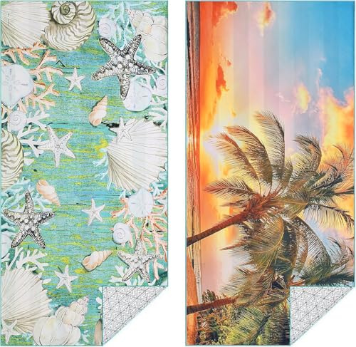 Strandtuch Mikrofaser Strandhandtuch Strand Zubehör Groß 180x80 Saunahandtuch xxl Strandtücher Sandfrei Saunatuch Microfaser Handtuch Beach Towel Schnelltrocknend Urlaub Must Have Strandlaken 2 Set