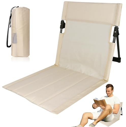 Niuny Chaise de Plage Tapis de Plage avec Dossier Chaise Portable Dossier Plages Siège Camping Pliable Coussin de Chaises Pliant pour Camping pour la Randonnée Les Vacances la Plages