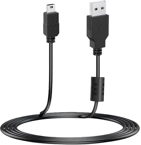 Ladekabel für PS3, USB-Mini-B-Kabel, Daten-Ladekabel für Sony Playstation 3 Controller/PS3 Slim/PS Move Controller, 1,8 m, Schwarz